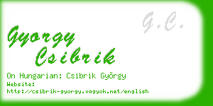 gyorgy csibrik business card