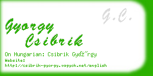 gyorgy csibrik business card